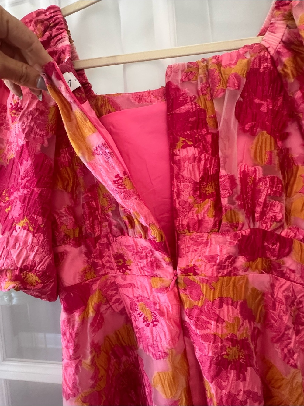 Petal + Pup Pink Floral Puff Sleeve Mini Dress - Picture 10 of 12
